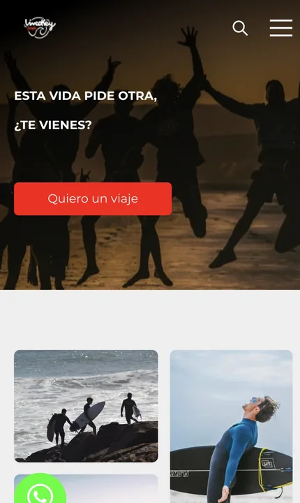 Web de LiveOkey en móvil, con la llamada a entrar a la comunidad
