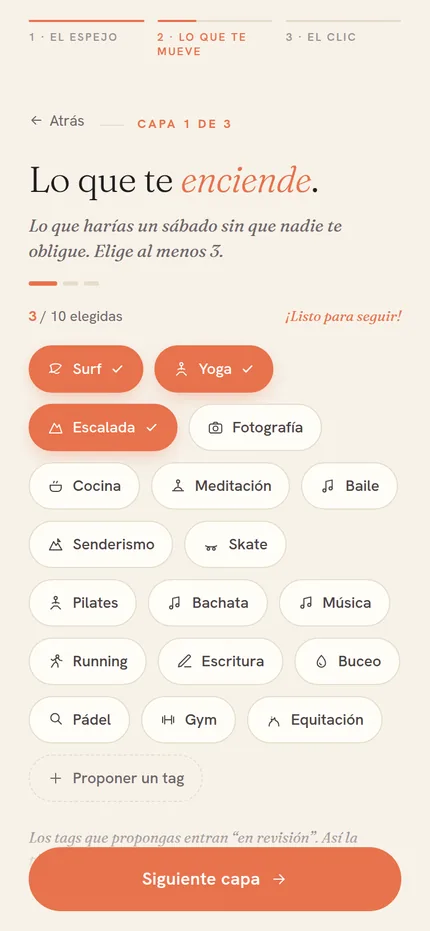 Selección de gustos: lo que te enciende